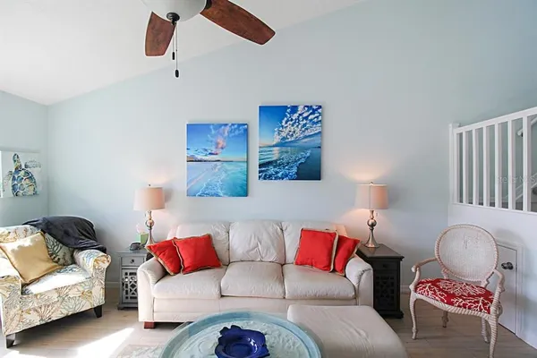 a living room with furniture