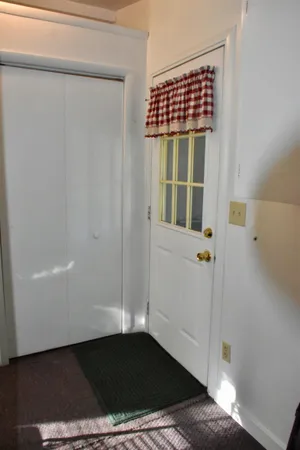 a bathroom with a sink vanity and a mirror