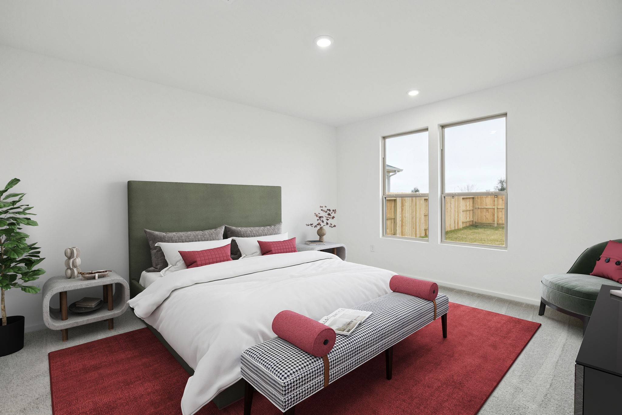 414 Point Nemo Street Crosby, TX 77532 - Photo 35 of 50 a bedroom with a bed a couch and a potted plant