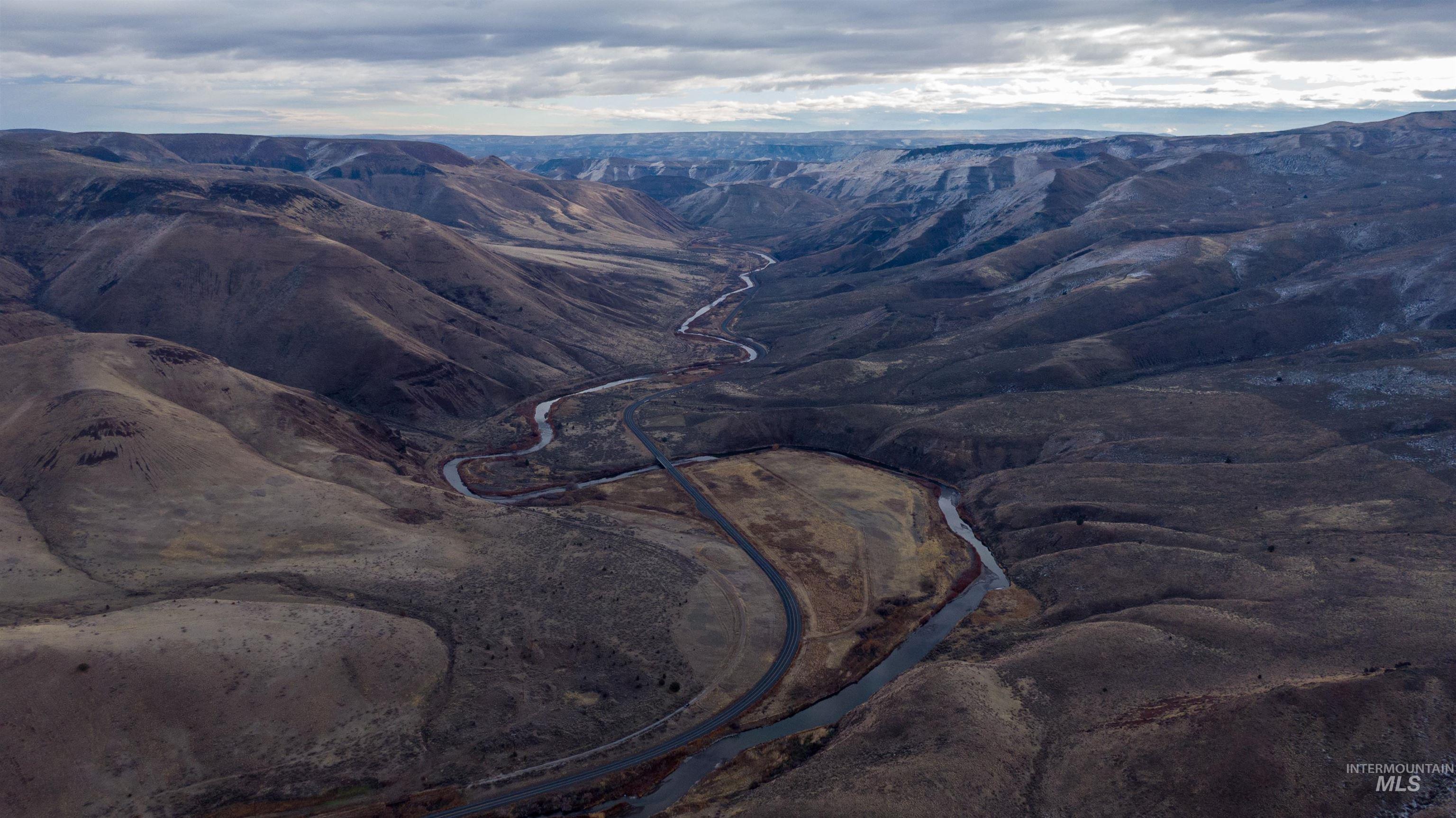 Aerial view of a mountain backdrop