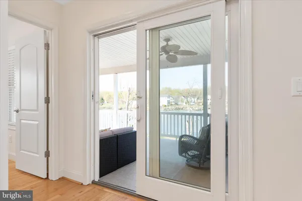 a balcony with furniture