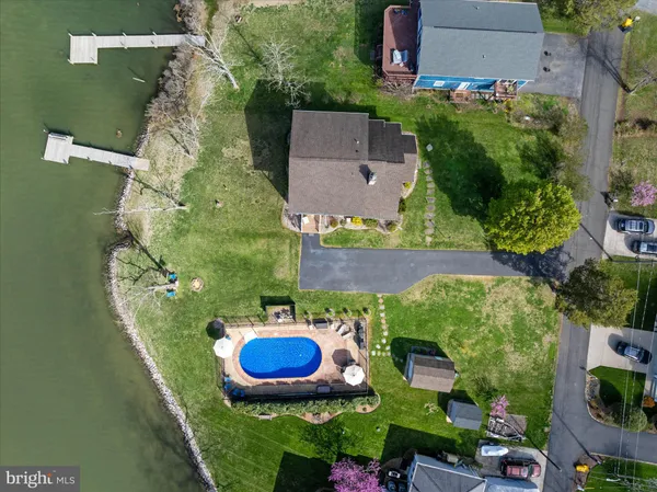 a view of a lake with a mountain in the background