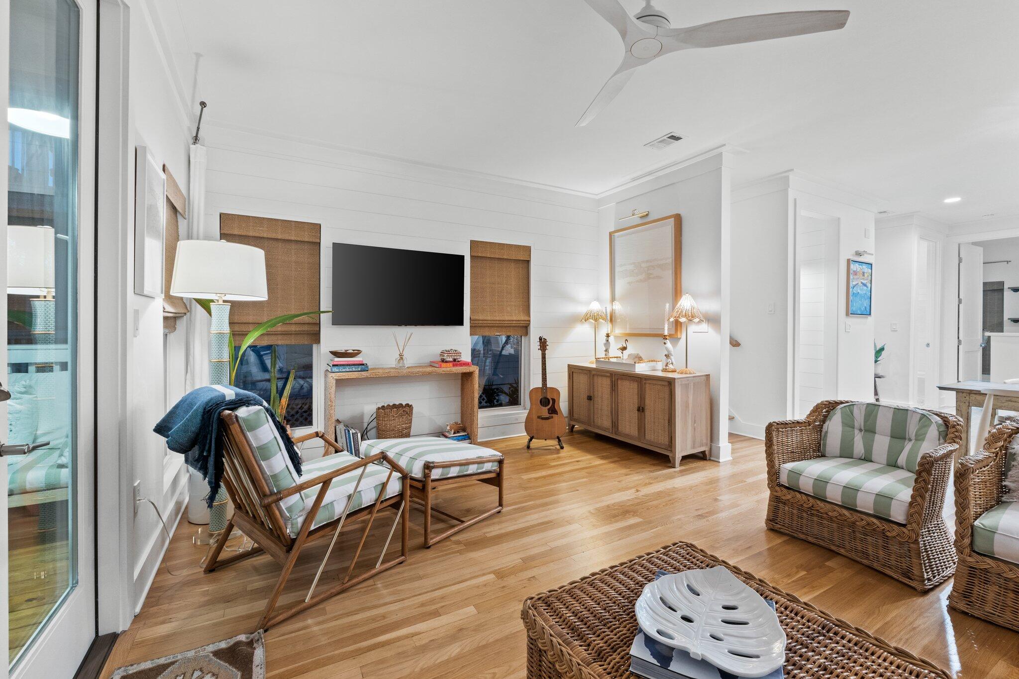 58 Cottage Way, Unit 6 Inlet Beach, FL 32461 - Photo 20 of 60 a living room with furniture and a flat screen tv