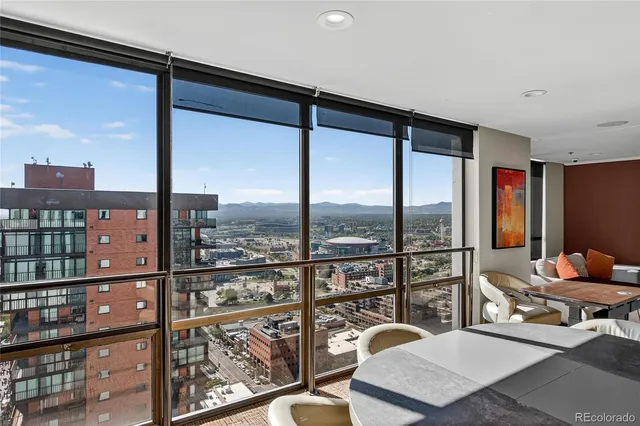 a balcony view with a couch