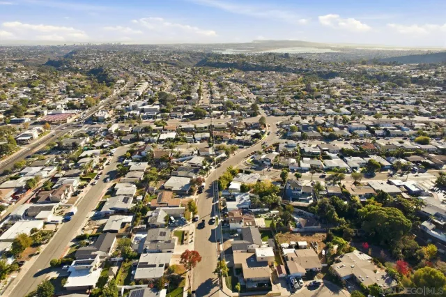 an aerial view of multiple house