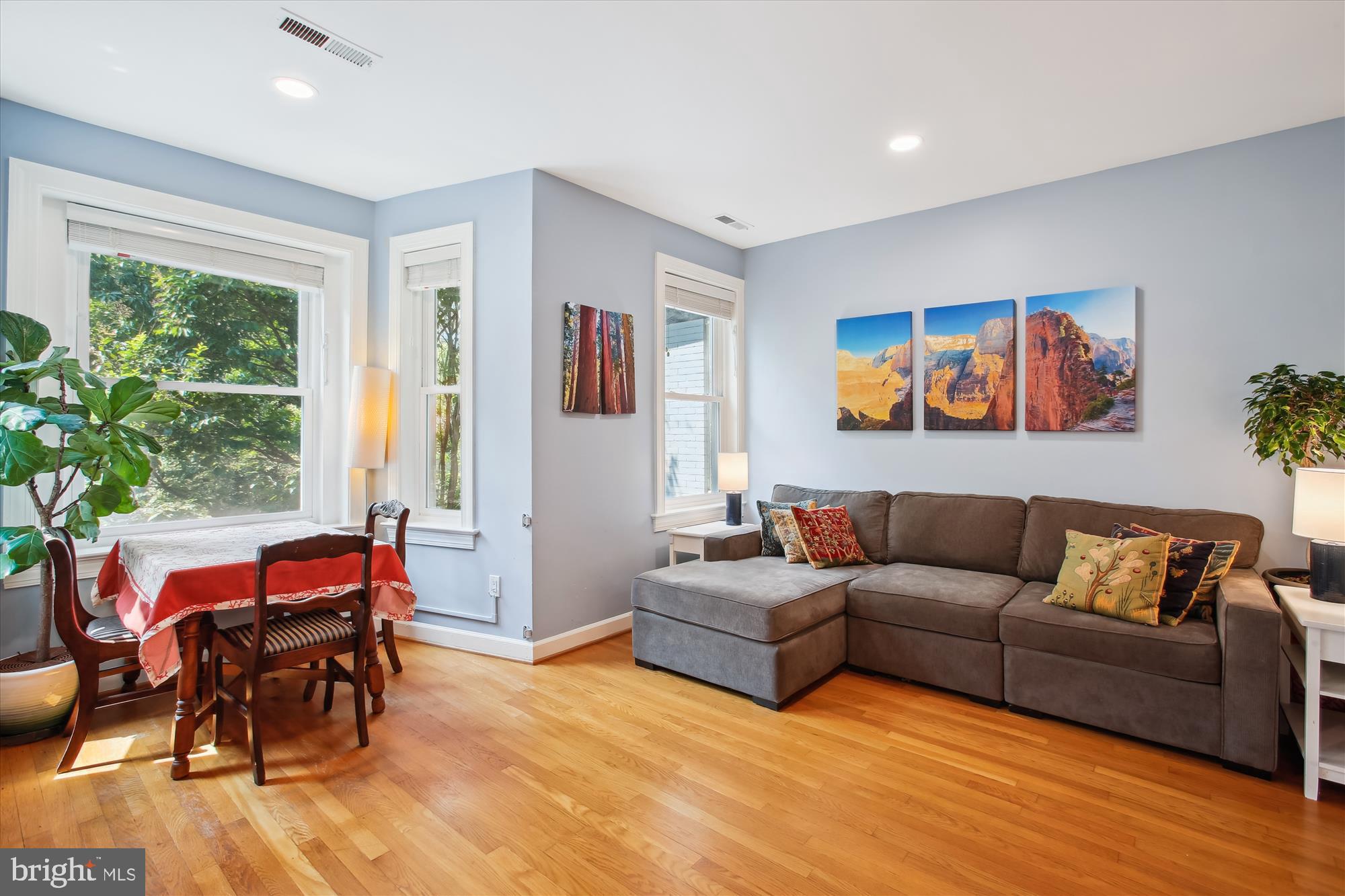 1725 Willard Street Northwest, Unit 3 Washington, DC 20009 - Photo 2 of 32 a living room with furniture and large windows
