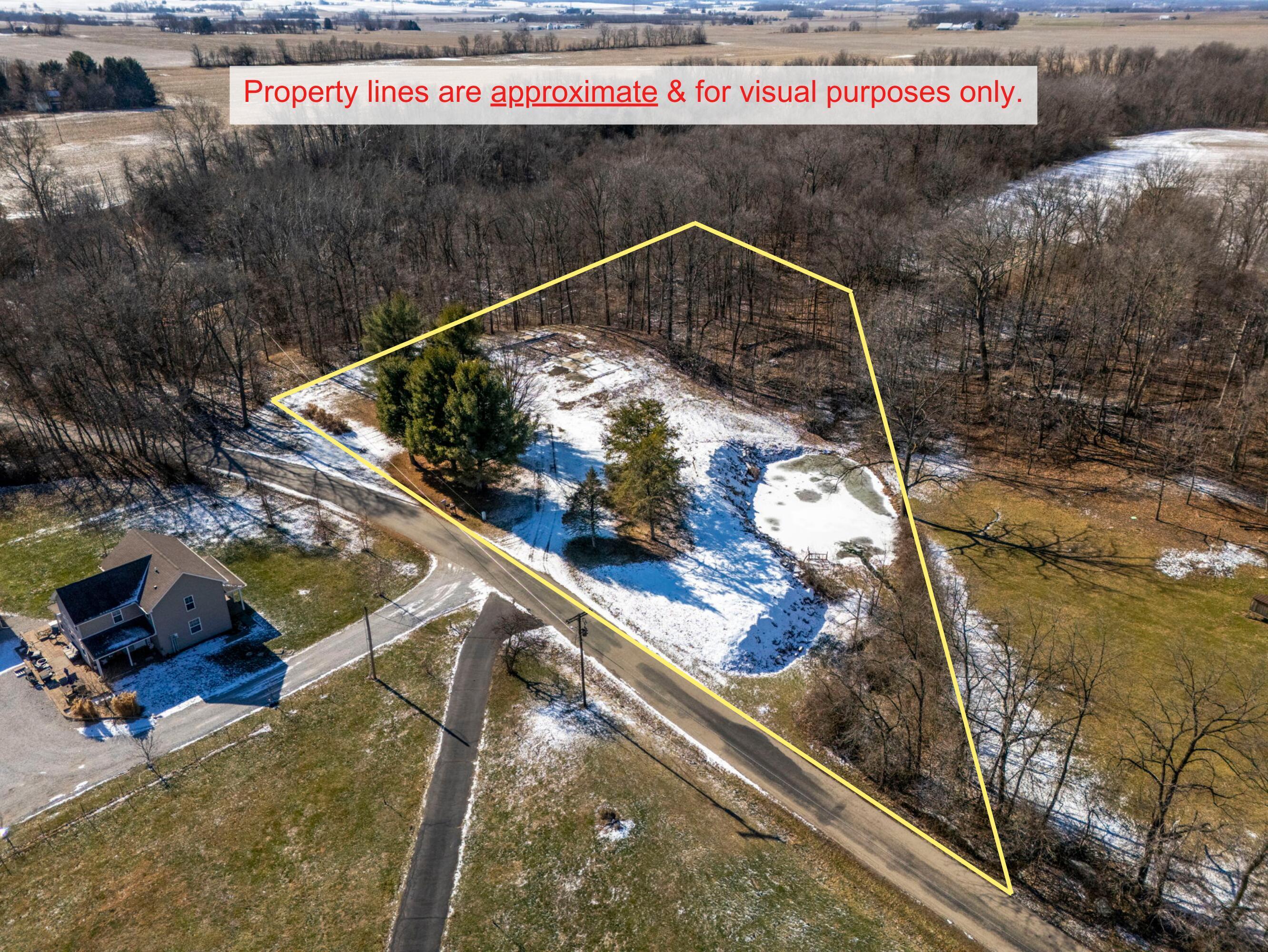 6875 Indian Run Road Northeast Pleasantville, OH 43148 - Photo 3 of 16 Aerial View, Approximate Lot Lines - 6875 Indian Run Road NE, Rushville, OH 43150