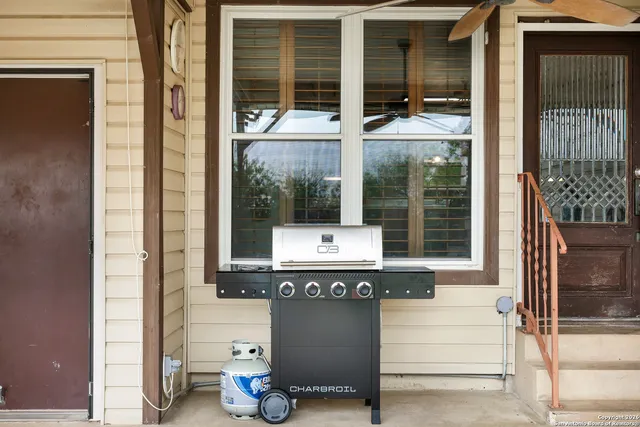 a front view of a house with a entrance door