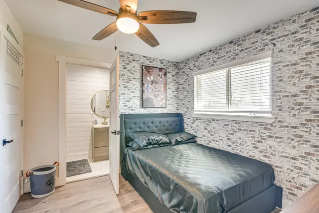 a view of dining room and wooden floor