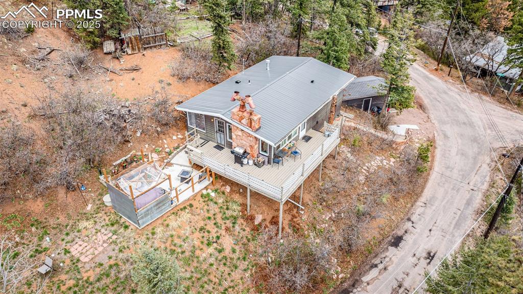 9515 Mountain Road Cascade, CO 80809 - Photo 29 of 34 an aerial view of a house with a yard