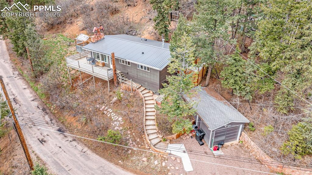 9515 Mountain Road Cascade, CO 80809 - Photo 30 of 34 a aerial view of a house with a yard
