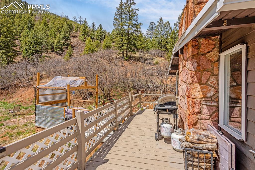 9515 Mountain Road Cascade, CO 80809 - Photo 8 of 34 a view of balcony and deck