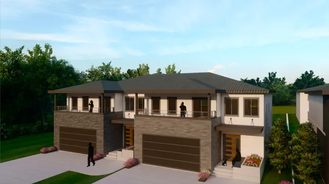 a view of a house with a yard and plants