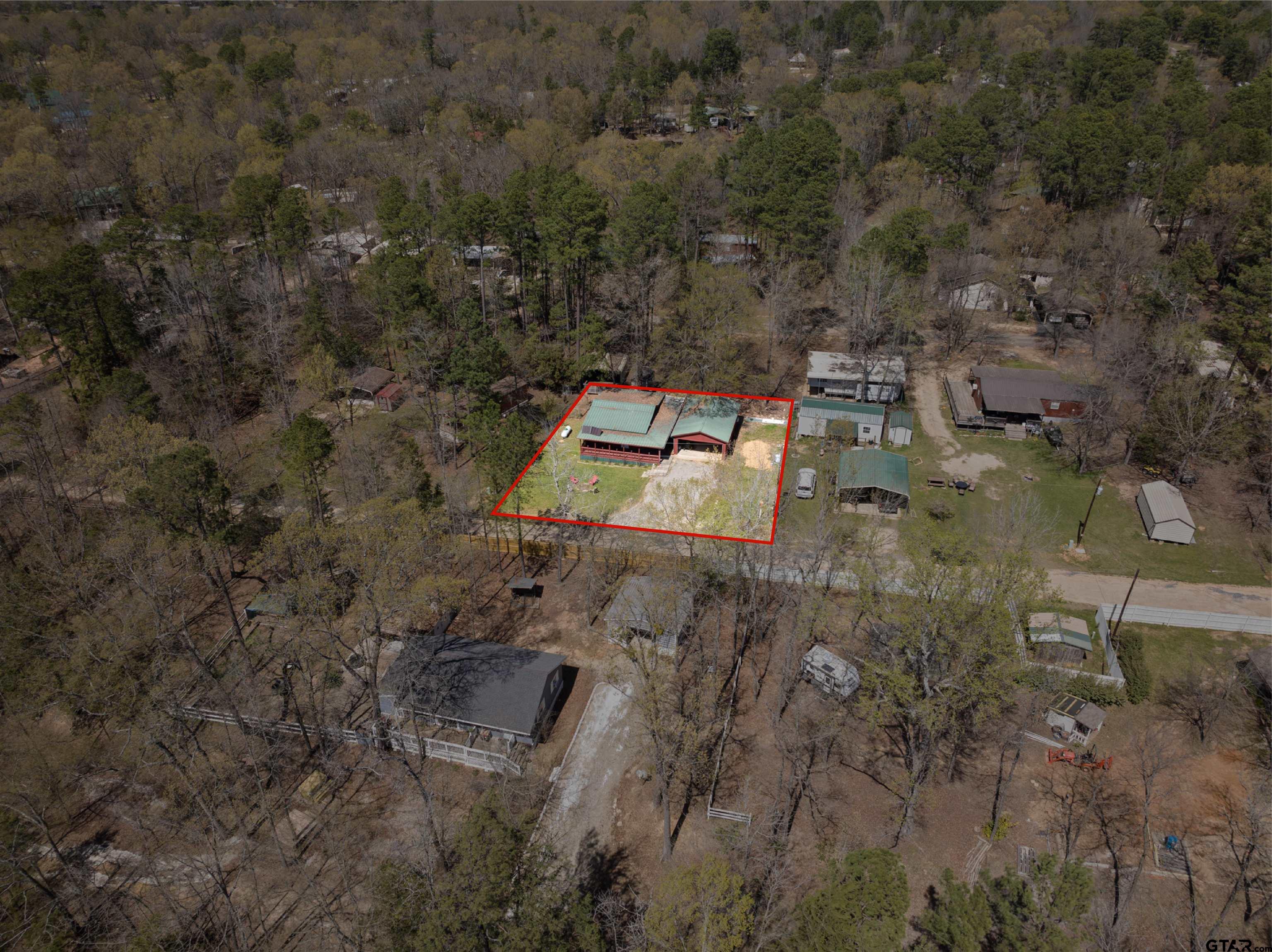 71 Private Road Pittsburg, TX 75686 - Photo 34 of 39 a aerial view of a house with a yard