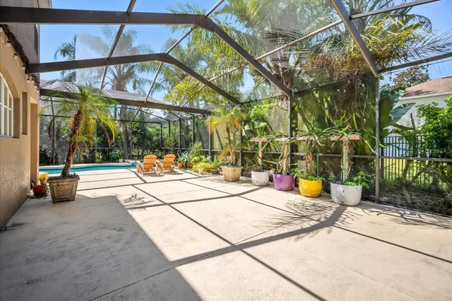 a backyard of a house with lots of green space