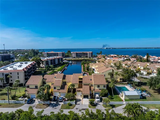 a view of a city with ocean view