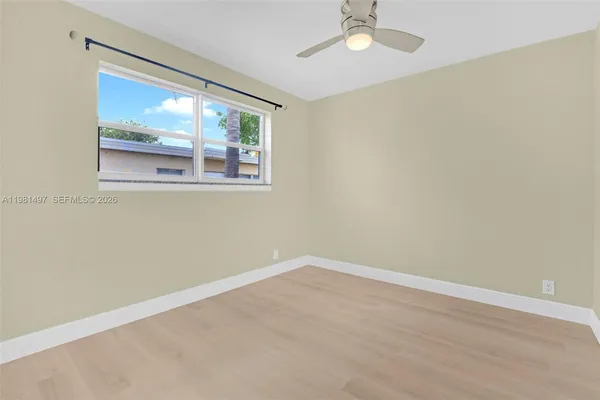an empty room with a window
