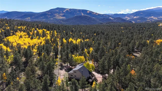 a view of a and mountains