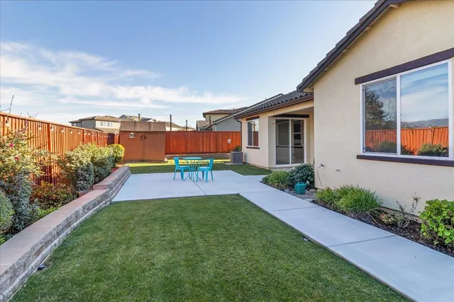 an aerial view of a residential houses with outdoor space