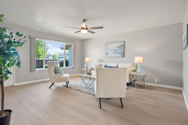 a living room with furniture