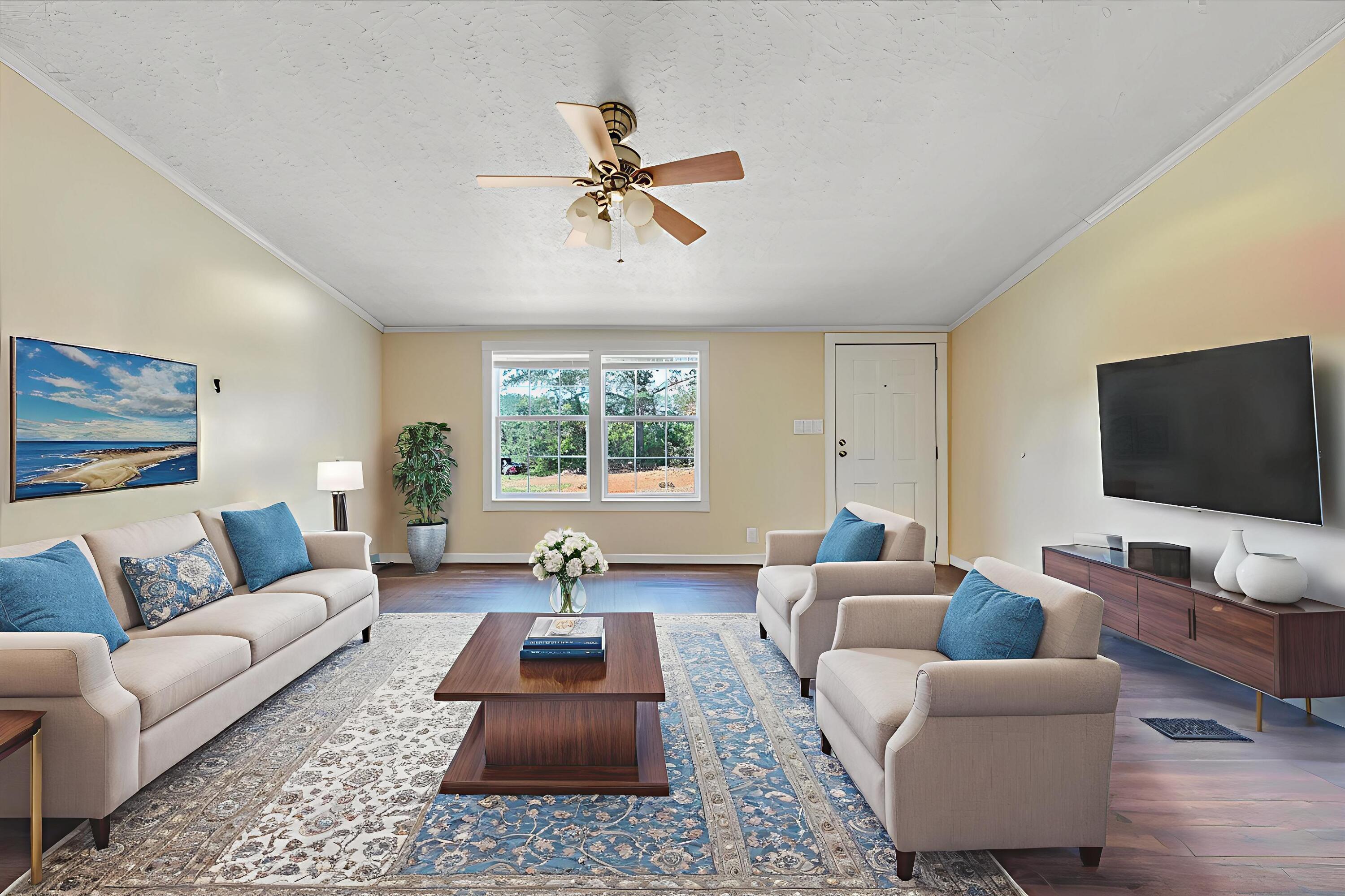 6638 Stewartsville Road Moneta, VA 24121 - Photo 4 of 27 a living room with furniture and a flat screen tv