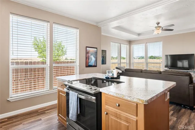 a kitchen with a stove and a sink