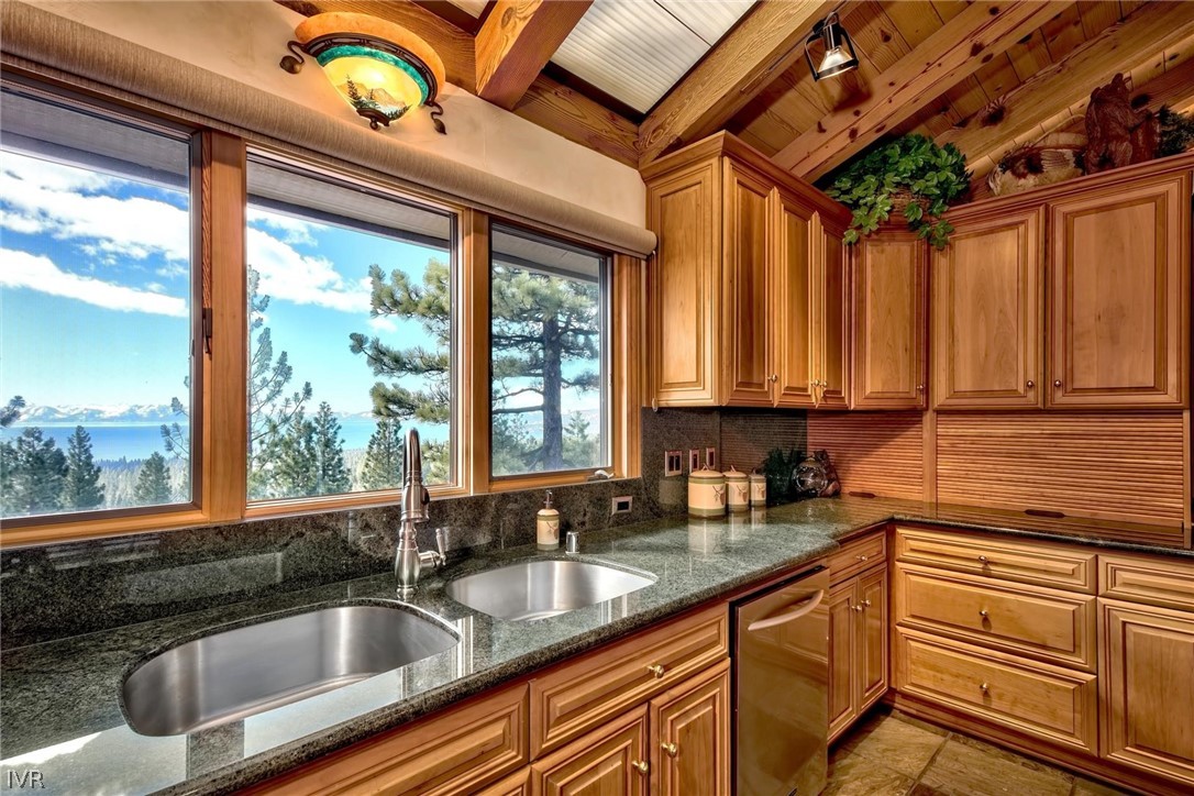 545 Alpine View Drive Incline Village, NV 89451 - Photo 12 of 34 a kitchen that has a sink and a large window