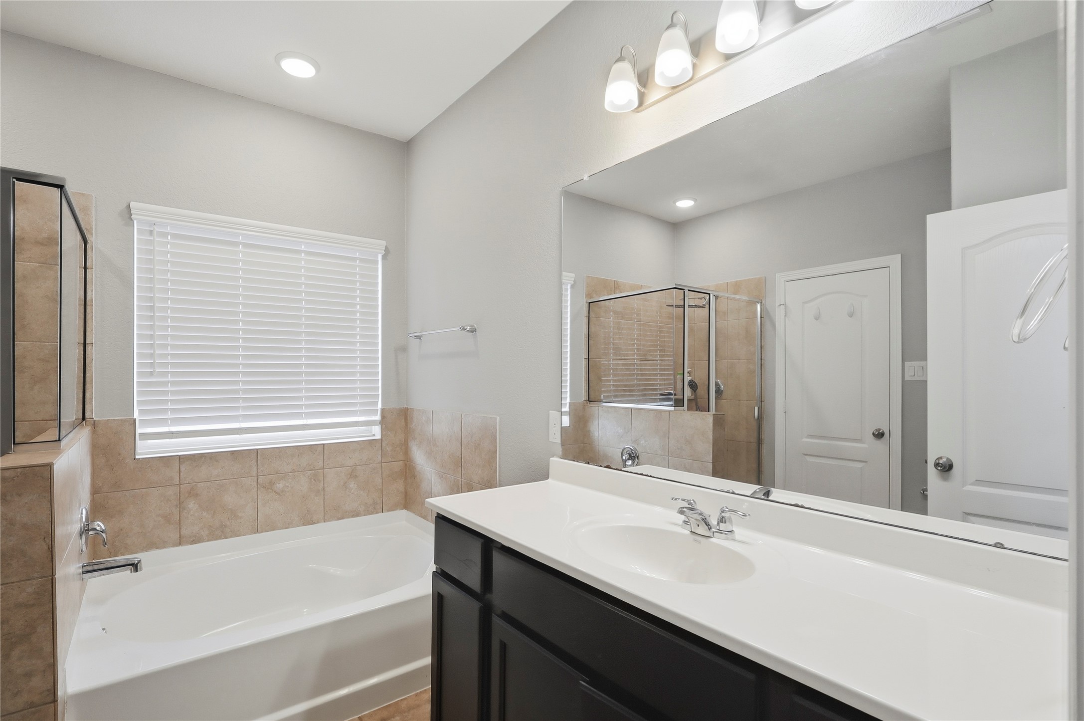 9938 Yanet Grove Lane Houston, TX 77044 - Photo 10 of 21 a bathroom with a tub sink and mirror