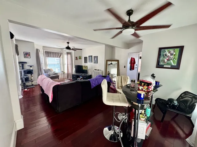 a bedroom with furniture and a bed