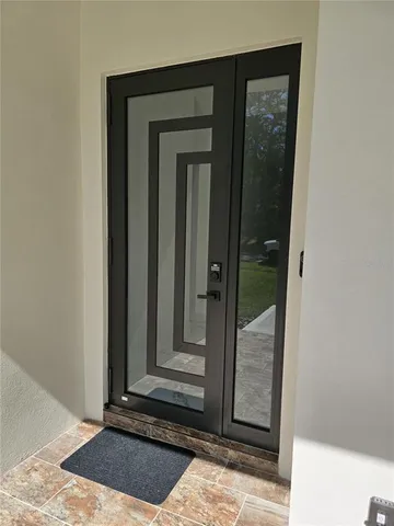 a view of a entryway of the house