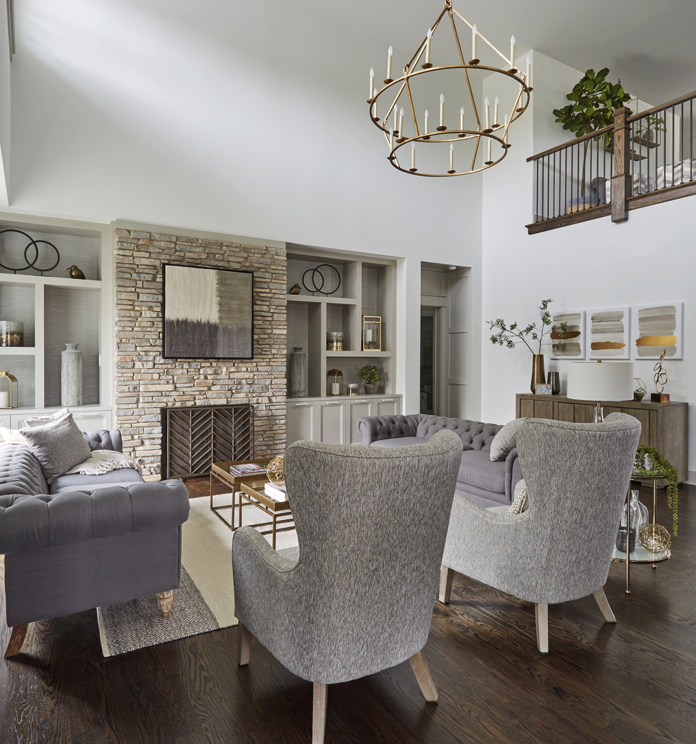 5591 Barton Lane Hinsdale, IL 60521 - Photo 9 of 24 a living room with furniture a dining table and a fireplace