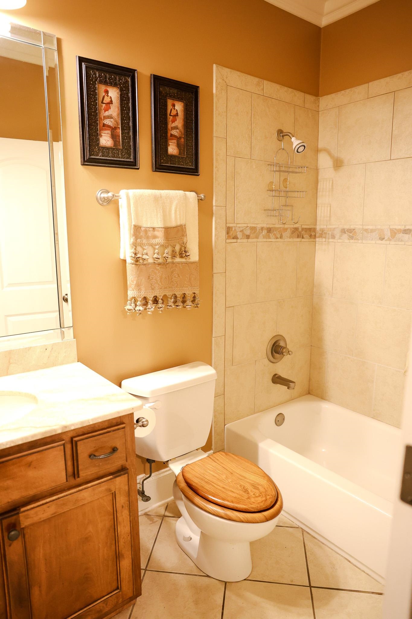 649 Ridge Springs Road Collierville, TN 38017 - Photo 24 of 35 Full bathroom with shower combination, vanity, and light tile patterned floors