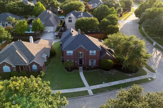 an aerial view of a house