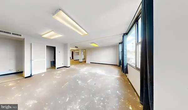 a view of a garage with furniture