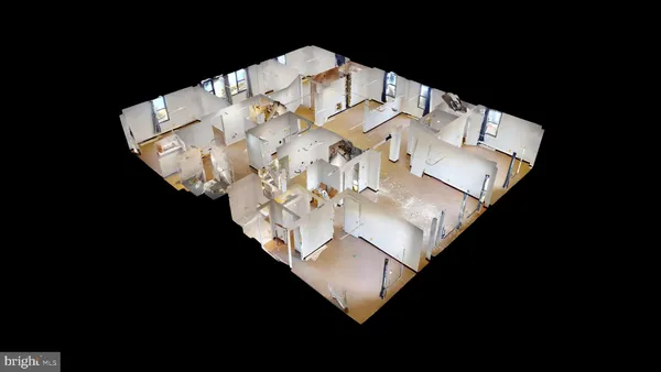 a view of a swimming pool with an outdoor seating