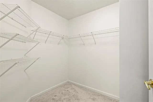 a view of a room with racks on the wall