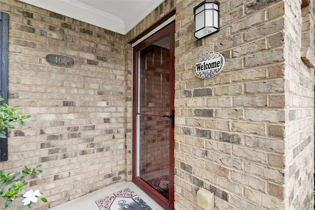 a brick building with a shower