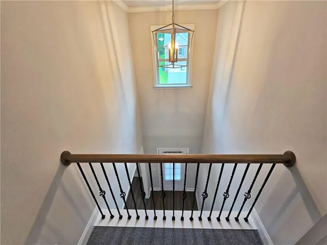 a view of a staircase in kitchen