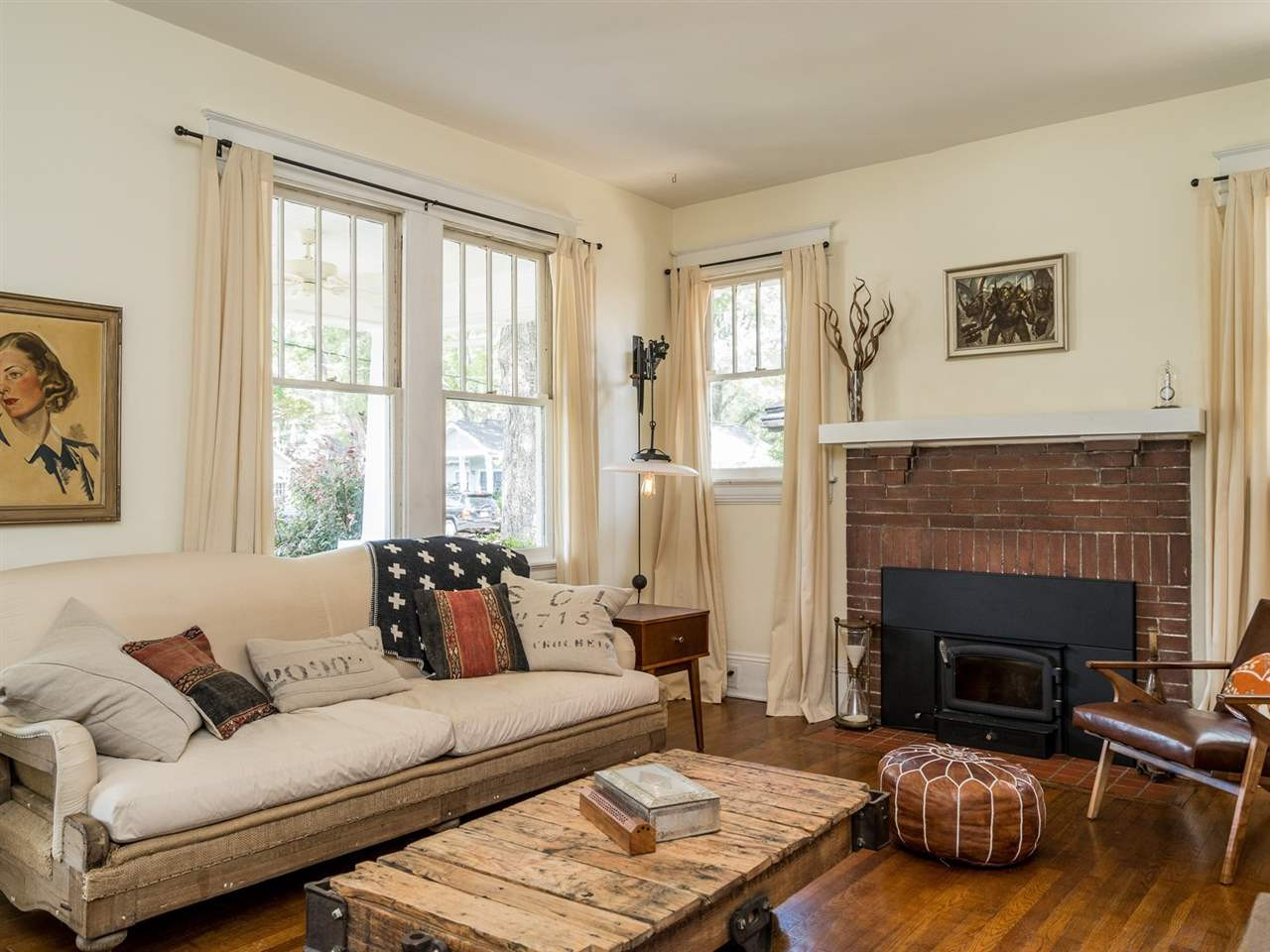 The fireplace was restored and has a wonderful insert. Family Room