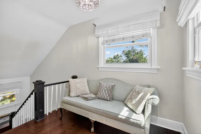 a view of a livingroom with furniture and window