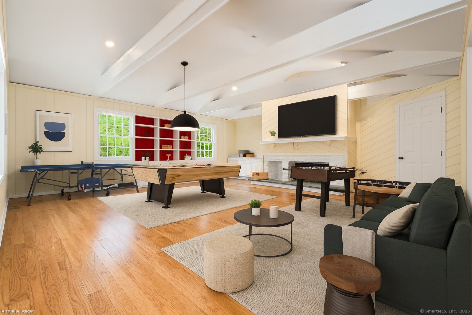 181 Old Boston Road Wilton, CT 06897 - Photo 13 of 30 a living room with furniture and a flat screen tv