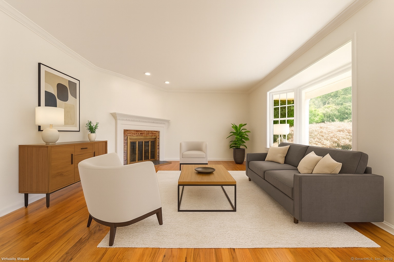 181 Old Boston Road Wilton, CT 06897 - Photo 5 of 30 a living room with furniture and a fireplace