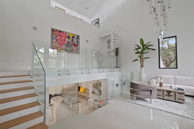 a living room with furniture