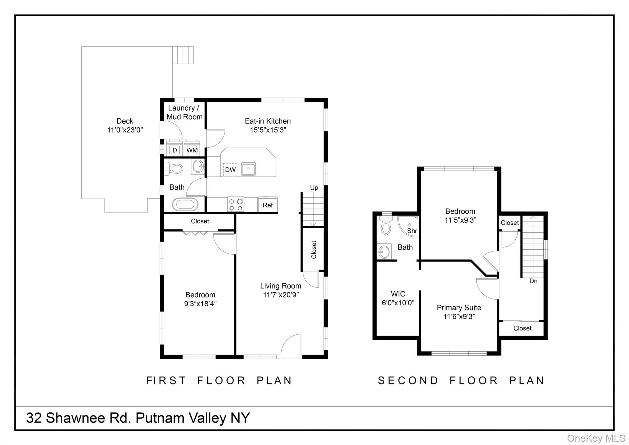 32 Shawnee Road Putnam Valley, NY 10579 - Photo 24 of 24 Floor Plan - First & Second Floors
