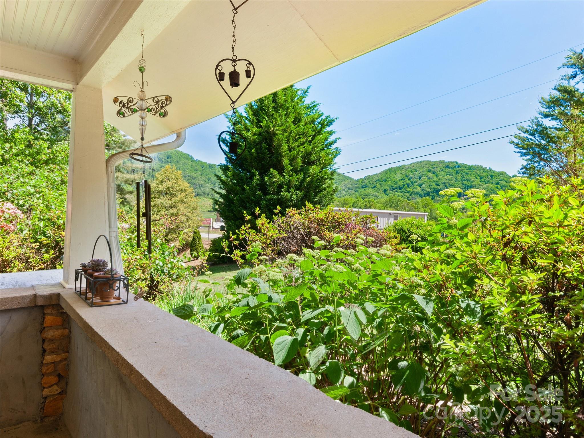 229 Crabtree Mountain Road Canton, NC 28716 - Photo 4 of 42 a view of a garden from a balcony