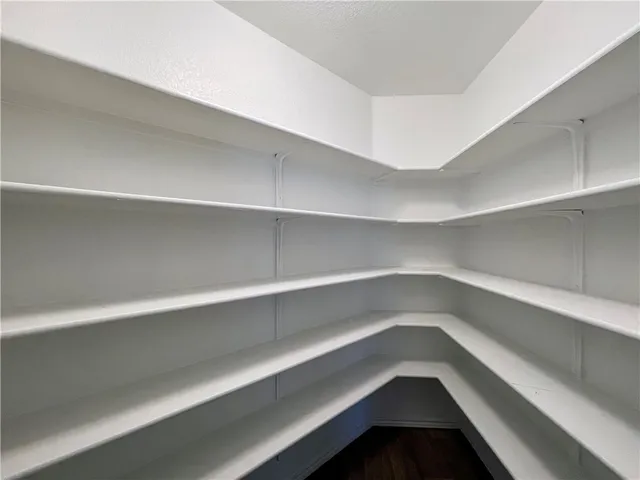 a storage room with empty racks