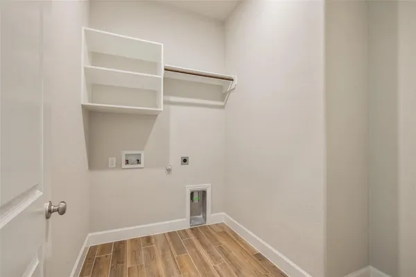 a view of a room with racks on the wall