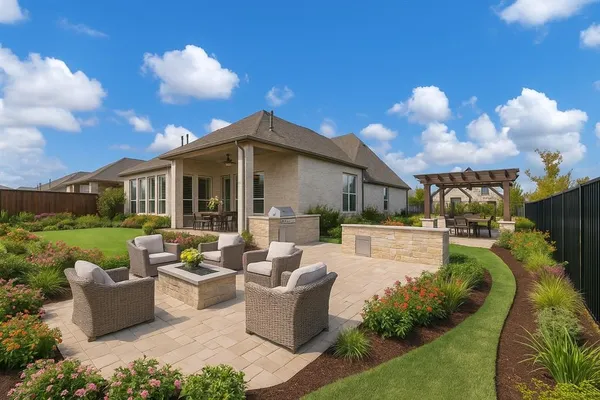 a view of a house with patio