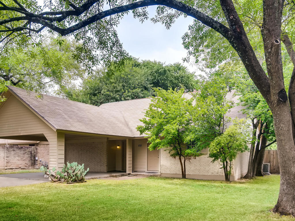 818 Sahara Avenue, Unit A Austin, TX 78745 - Photo 1 of 16 Nice corner lot. Faces south. Sidewalk on 2 sides.