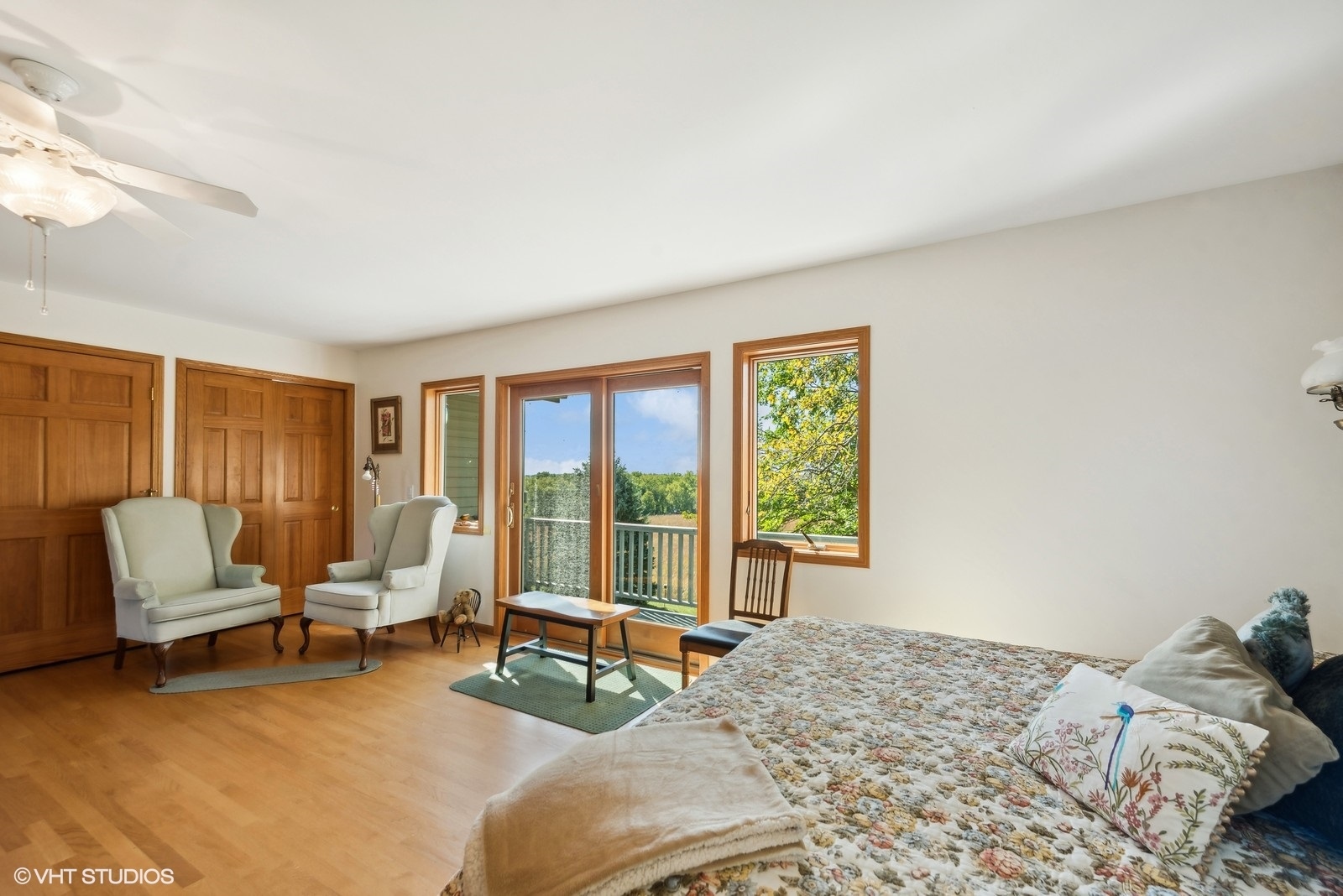 N3317 Schmidt Road Jefferson, WI 53549 - Photo 20 of 51 a bedroom with furniture and large windows